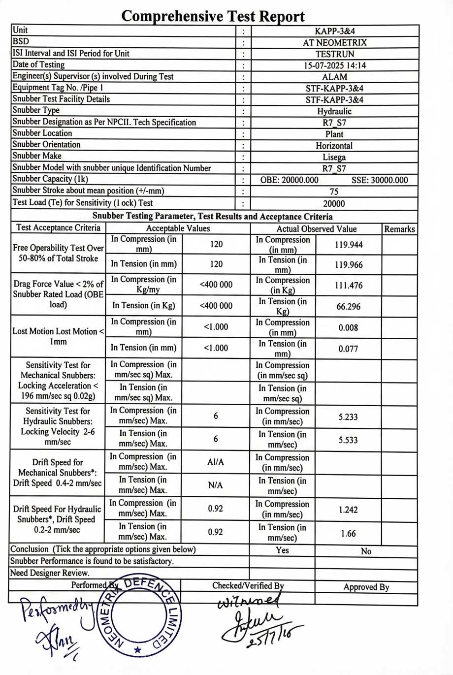 Snubber Test Bench General Arrangement